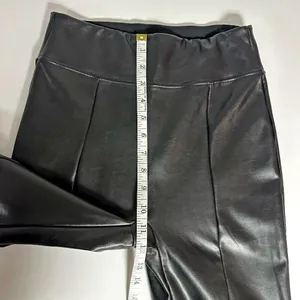 Abercrombie Split-Hem Vegan Leather Slim Flare Pants thumbnail 9