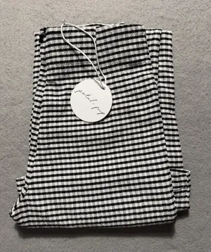 Petal & Pup Women’s Size 2 Black White Gingham Pleated Wide Leg Pants NWT thumbnail 1
