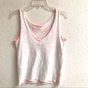 Free People We the Free‎ neon tangerine stitch cotton tank top XS thumbnail 5