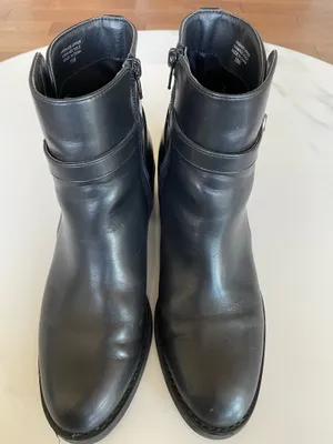 LOFT Women Heel Ankle Boots Black Size 10M Faux Leather Zip thumbnail 2