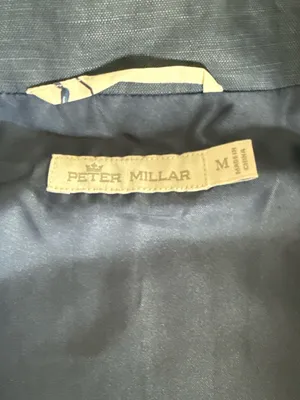 Peter Millar Navy Blue Women’s Linen Blend Sleeveless Golf Jacket Vest EUC Med thumbnail 4
