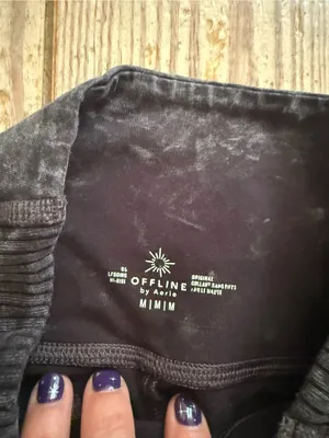 OFFLINE by Aerie Mineral Wash Ribbed Hi-Rise Leggings M thumbnail 2