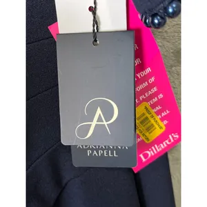 Adrianna‎ Papell Pearl Trim Knit Crepe Gown 20W Midnight Navy Formal New thumbnail 9