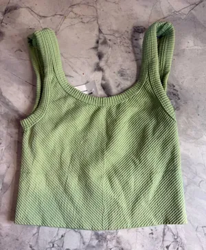 Tilly's Light Green Ribbed Crop Tank Top Sz XS NWT thumbnail 1