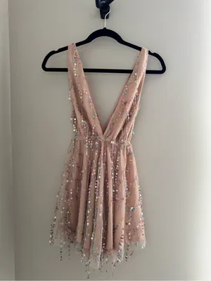 Hello Molly Try Your Luck Sequin Dress Multi Blush Pink Size 8 NWT $99.95 thumbnail 2