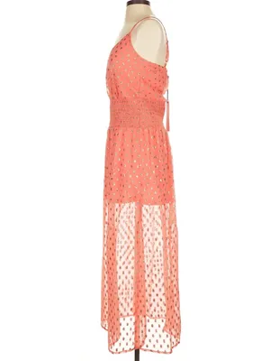 NSR Coral Maxi Dress with Metallic Dot Accents thumbnail 3