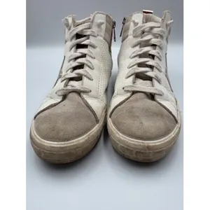 Vintage Havana High Top Sneakers White Grey Gold Star Zip Preppy Sorority 8.5 thumbnail 2