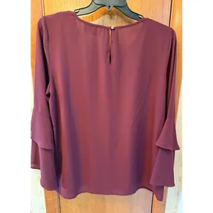 ruff hewn Grey Embroidered Burgundy Blouse thumbnail 3
