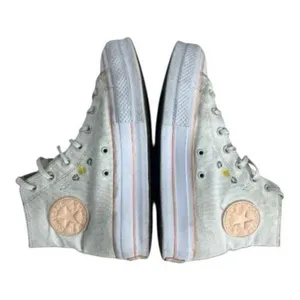Converse Chuck Taylor All Star Lift High White Sun & Cloud Embroidered Shoes 9 thumbnail 4