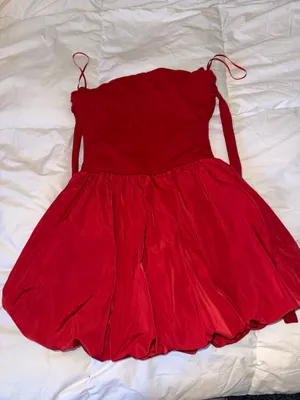 Garage Red Bubble Mini Dress thumbnail 3