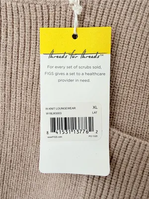Figs NWTs Tan Knit Ribbed Loungewear Sweater size XL thumbnail 5