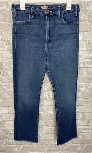 MOTHER Blue The Hustler Ankle Fray Jeans thumbnail 1