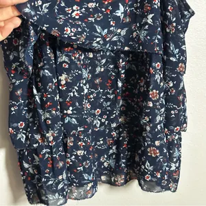 Abercrombie & Fitch Women Ruffle‎ Blue Sleeveless Blouse Top size S. thumbnail 3