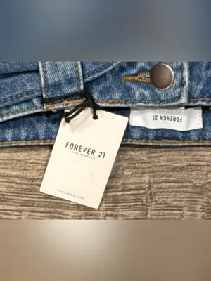 NWT Forever 21 Belted Denim Cargo Mini Skirt Utility Y2K Size Large thumbnail 5
