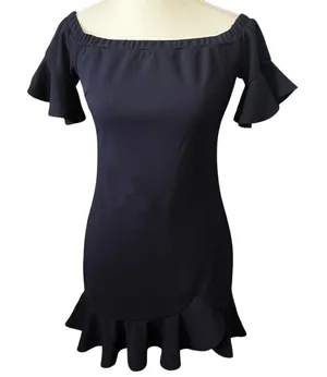 Hello Molly Rosario Off-Shoulder Navy Blue Mini Dress Bodycon Women's Sz‎ 8 thumbnail 1