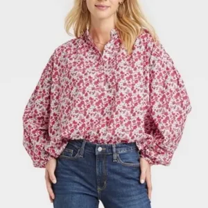 Universal Thread Floral Peasant Top Size XL thumbnail 1