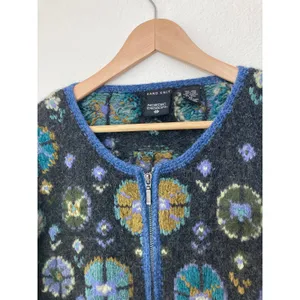 Vintage Nordic Design Hand Knit Wool Fair Isle Winter Cozy Cottage Sweater XL thumbnail 4