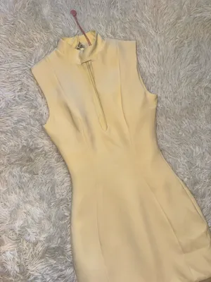 NEW HOUSE OF CB Raphaella Sleeveless Stretch Crepe Yellow butter Gown sz XS thumbnail 6