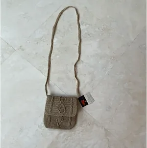 Cute, Macrame Crossbody Beige Zippered Bag w/Coin Pouch -NWT thumbnail 4