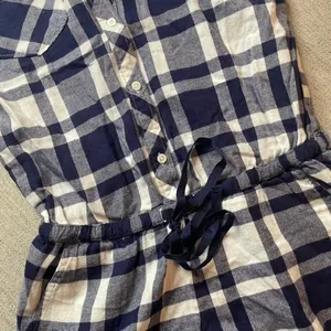 Aerie Blue White Plaid Romper Long Sleeve Button Up XS NWT 9197-890 thumbnail 7
