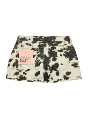 Celebrity Pink Cow Print Denim Mini Skirt LowRise Y2K Western Westerncore Size 3 thumbnail 2