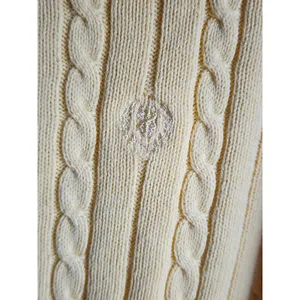 IZOD Women's Cable Knit Yellow Crew‎ Neck Sweater, Large thumbnail 3