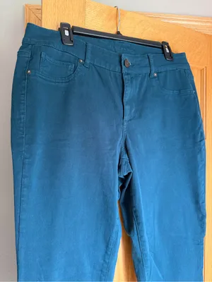 Maurices Colored Skinny Jeans Pants Teal Blue Green Plus Size 14W Regular thumbnail 2