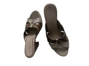 COLE HAAN Light Bronze Brown Silver Leather Sandals Heels Size 7 thumbnail 9