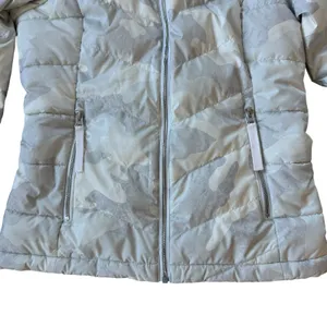 The North Face White Camo Down Puffer Jacket Hooded thumbnail 5