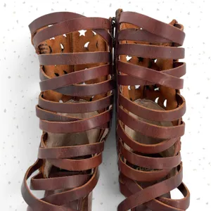 Freebird by Steven Makala Cognac Stars Moons Tall Leather Heeled Sandal Size 10 thumbnail 11