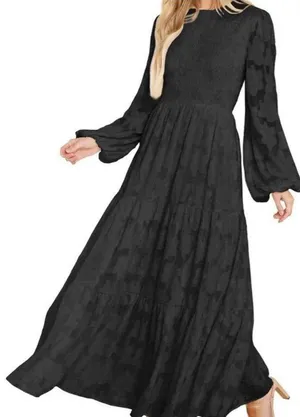 Amazon Black Floral Jacquard Maxi Dress thumbnail 1