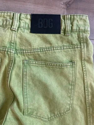 Urban Outfitters BDG Women's Green and Yellow Wide Leg Barrel Jeans Sz 24 thumbnail 11