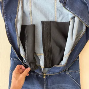 LOWLA Colombian Shapewear Denim Jumpsuit Butt Lift Tummy Control Size 9‎ thumbnail 8