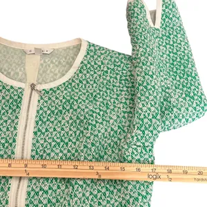 Cabi Woven Knit Full Zip Cardigan‎ Green Sweater Womens 4 Office Career Preppy thumbnail 13
