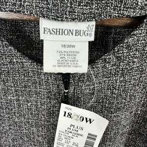 Fashion Bug 18/20W Tweed Fringe Jacket Black Quiet Luxury Office‎ Old Money 90s thumbnail 2