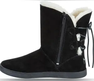 Koolaburra by Ugg Shazi Black Suede Tie Back Boots Sz 9 thumbnail 1