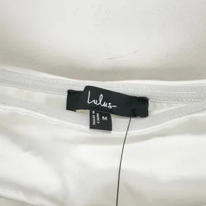 Lulus Luxurious Vision White Satin Off-the-Shoulder Mini Dress Party Medium NWT thumbnail 8