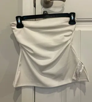 White strapless top thumbnail 1