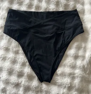 Fabletics Black Crossover High-Rise Bikini Bottoms thumbnail 1