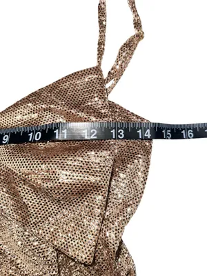 Show Me Your Mumu Best Bow Gold Dress Sleeveless Babydoll Mini Dress SMALL thumbnail 9