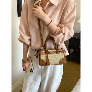 Chic Carryalls Leather Trim Woven Crossbody Bag thumbnail 5
