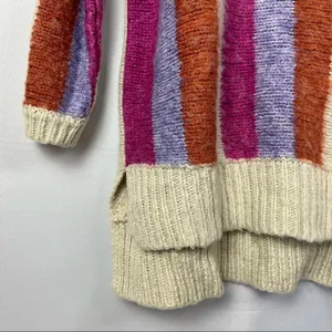 ASOS Moon River Pink & Violet Striped Pullover Hi Low‎ Sweater M thumbnail 3