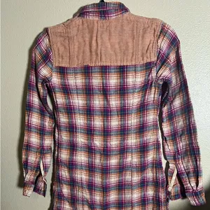 Aritzia Wilfred Plaid Button-Up Shirt with Pink Accents size XS Bohemian‎ western thumbnail 3