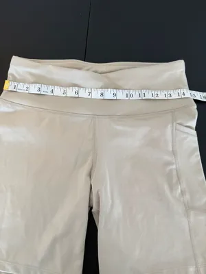 DKNY Women's Cream High-Waisted Biker Shorts with Side Pockets Size L thumbnail 4