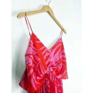 Vici Pink Red Tropical Print Maxi Dress Small Sleeveless Beach Vacation thumbnail 8