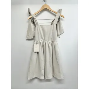 MIOU MUSE Dress‎ Size Small Bow Tie A-Line Mini Linen Blend New thumbnail 2