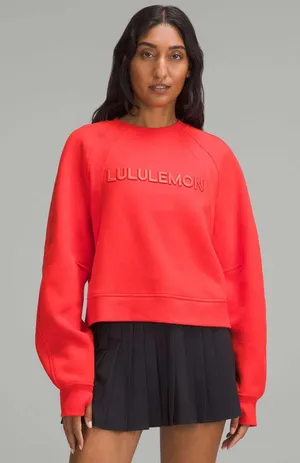 Lululemon Scuba Oversized Pullover Wordmark Hot Heat XS/S thumbnail 1