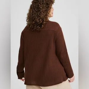 078-Torrid Super Soft Plush Waffle Oversized Lounge Shacket Sweater Size 2X thumbnail 2
