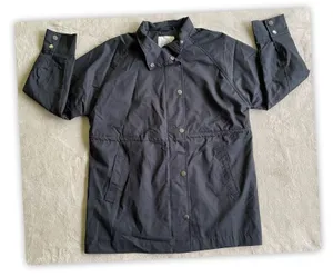 NWT A New Day Women's Black Rain Jacket Snap Front Drawstring Coat Size M thumbnail 1