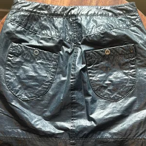 Free‎ people size8 Gunmetal gray Quilted Mini Skirt thumbnail 3